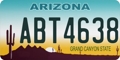AZ license plate ABT4638