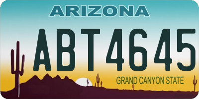 AZ license plate ABT4645