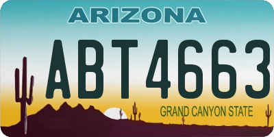 AZ license plate ABT4663