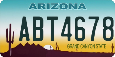 AZ license plate ABT4678