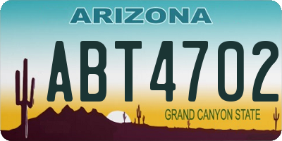 AZ license plate ABT4702