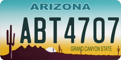 AZ license plate ABT4707
