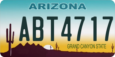 AZ license plate ABT4717