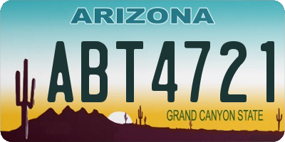 AZ license plate ABT4721
