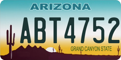 AZ license plate ABT4752