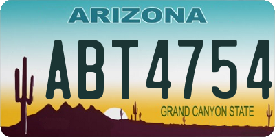 AZ license plate ABT4754