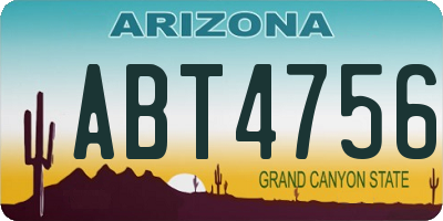 AZ license plate ABT4756