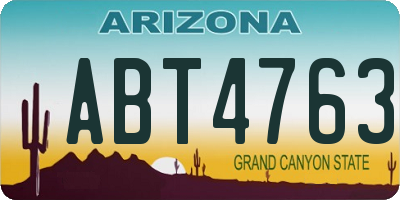 AZ license plate ABT4763