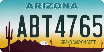 AZ license plate ABT4765