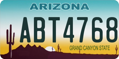 AZ license plate ABT4768