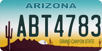 AZ license plate ABT4783