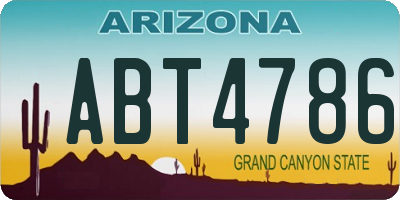 AZ license plate ABT4786
