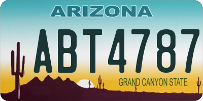 AZ license plate ABT4787