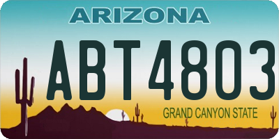 AZ license plate ABT4803
