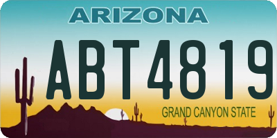 AZ license plate ABT4819