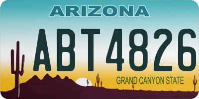 AZ license plate ABT4826