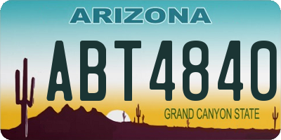 AZ license plate ABT4840