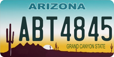 AZ license plate ABT4845