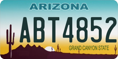 AZ license plate ABT4852