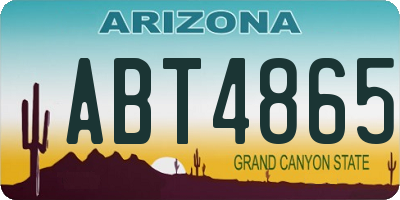 AZ license plate ABT4865