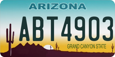 AZ license plate ABT4903