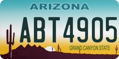 AZ license plate ABT4905