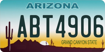 AZ license plate ABT4906