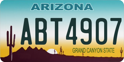 AZ license plate ABT4907