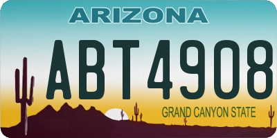 AZ license plate ABT4908