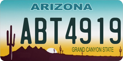 AZ license plate ABT4919