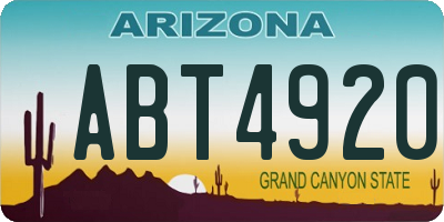 AZ license plate ABT4920