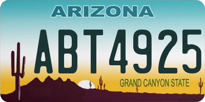 AZ license plate ABT4925