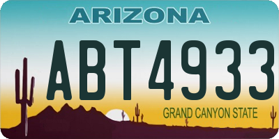 AZ license plate ABT4933