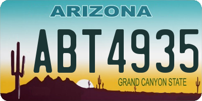 AZ license plate ABT4935