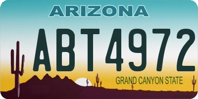 AZ license plate ABT4972
