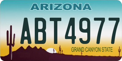 AZ license plate ABT4977