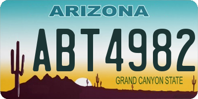 AZ license plate ABT4982