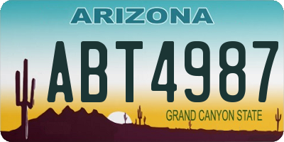 AZ license plate ABT4987