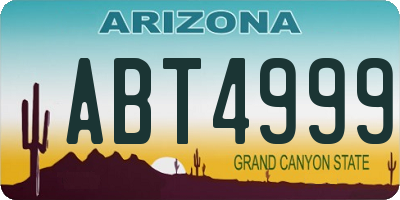 AZ license plate ABT4999