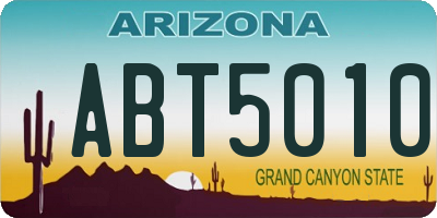 AZ license plate ABT5010