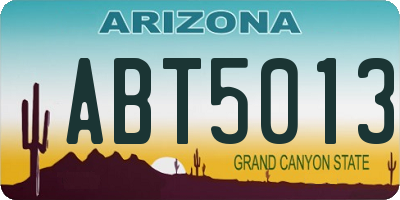 AZ license plate ABT5013