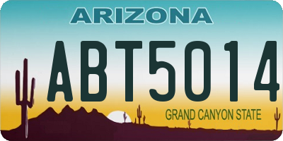AZ license plate ABT5014