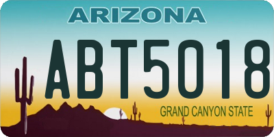 AZ license plate ABT5018