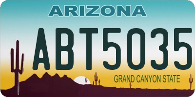 AZ license plate ABT5035