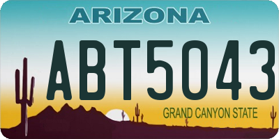 AZ license plate ABT5043