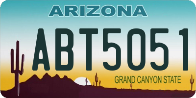AZ license plate ABT5051