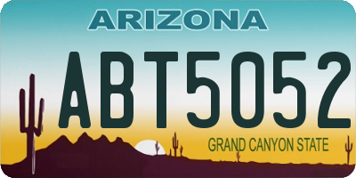AZ license plate ABT5052