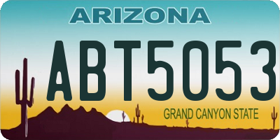 AZ license plate ABT5053