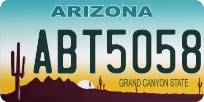 AZ license plate ABT5058