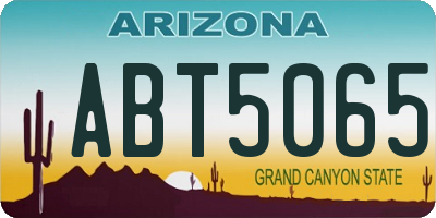 AZ license plate ABT5065